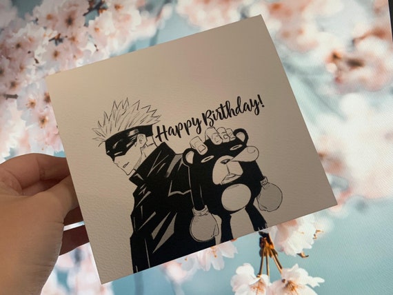 Birthday Card Manga Anime Inspired | Etsy