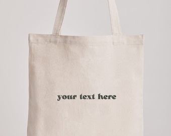 Personalized Canvas Cotton Cute Aesthetic Tote Bag | Your Words, Your Style | Customizable