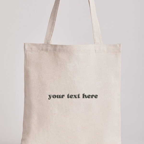 Personalized Canvas Cotton Cute Aesthetic Tote Bag | Your Words, Your Style | Customizable
