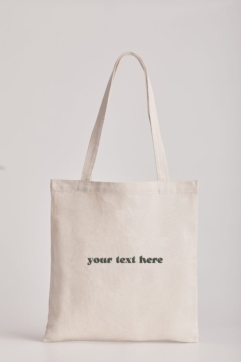 Bolso de mano estético lindo de algodón de lona personalizado Tus palabras, tu estilo Personalizable imagen 1