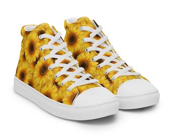 Sunflowers High Top Canvas Shoes / Sunflowers Custom Print Shoes / Sunflowers Sneakers / Sunflowers All Star Shoes