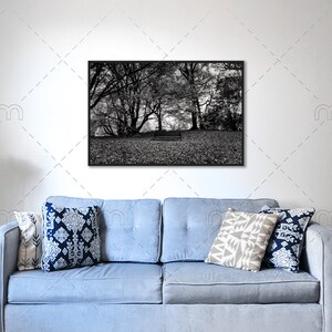 Black & White Bench Printable, Wall Art, 1 Set of Prints