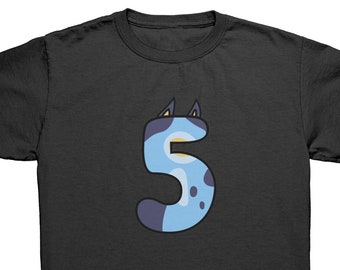Bluey 5 Years Old Birthday Shirt (With Ears / Youth size)