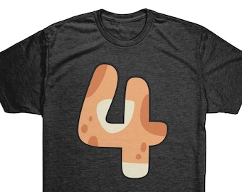 Bluey Bingo 4 Years Old Birthday Shirt (Men&#39;s Size)