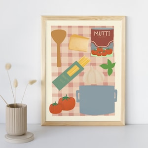 Posters | Poster Download | Art print | Poster squared | Mural | Posters | Poster kitchen | Spaghetti | | Poster pink colorful | Art modern