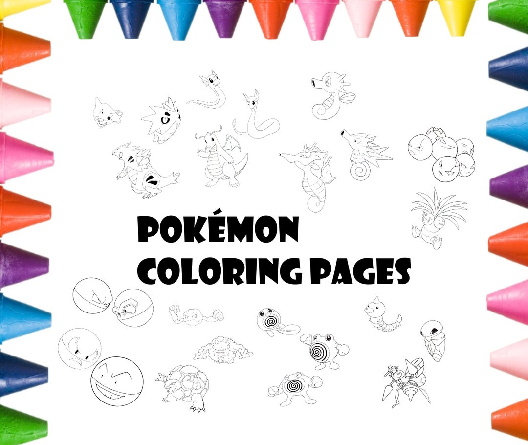 50 Pokémon as Printable Coloring Pages - Etsy