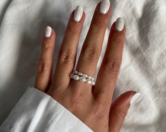 Stella | Anillo de perla natural de agua dulce