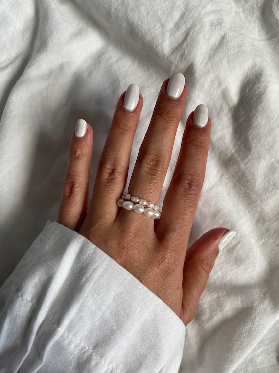 Stella Natural Freshwater Pearl Ring Etsy