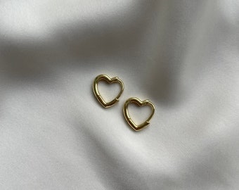 Eros | Love Heart Earring Loop 18 Carat Gold Plated 925 Sterling Silver