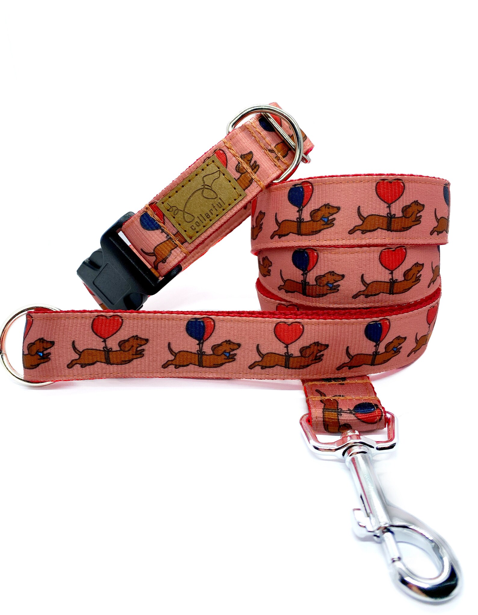 Pink dachshund dog collar leash Etsy