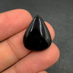 Black Onyx Cabochon...Pear Cabochon...21x17x6 mm...16 Cts...A#N5932