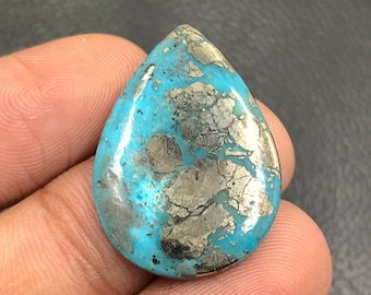 Morenci Turquoise Cabochon...Pear Cabochon...28x20x3 mm...16 Cts...A#L9706