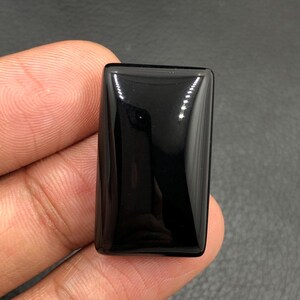 Black Onyx Cabochon...Cushion Cabochon...28x17x7 mm...34 Cts...A#N154