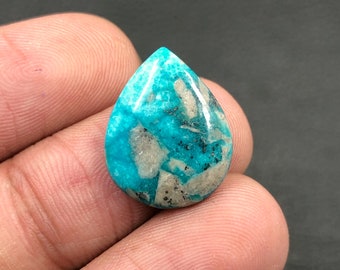 Morenci Turquoise Cabochon... Pear Cabochon... 18x14x4 mm... 8 Cts...A#M6246