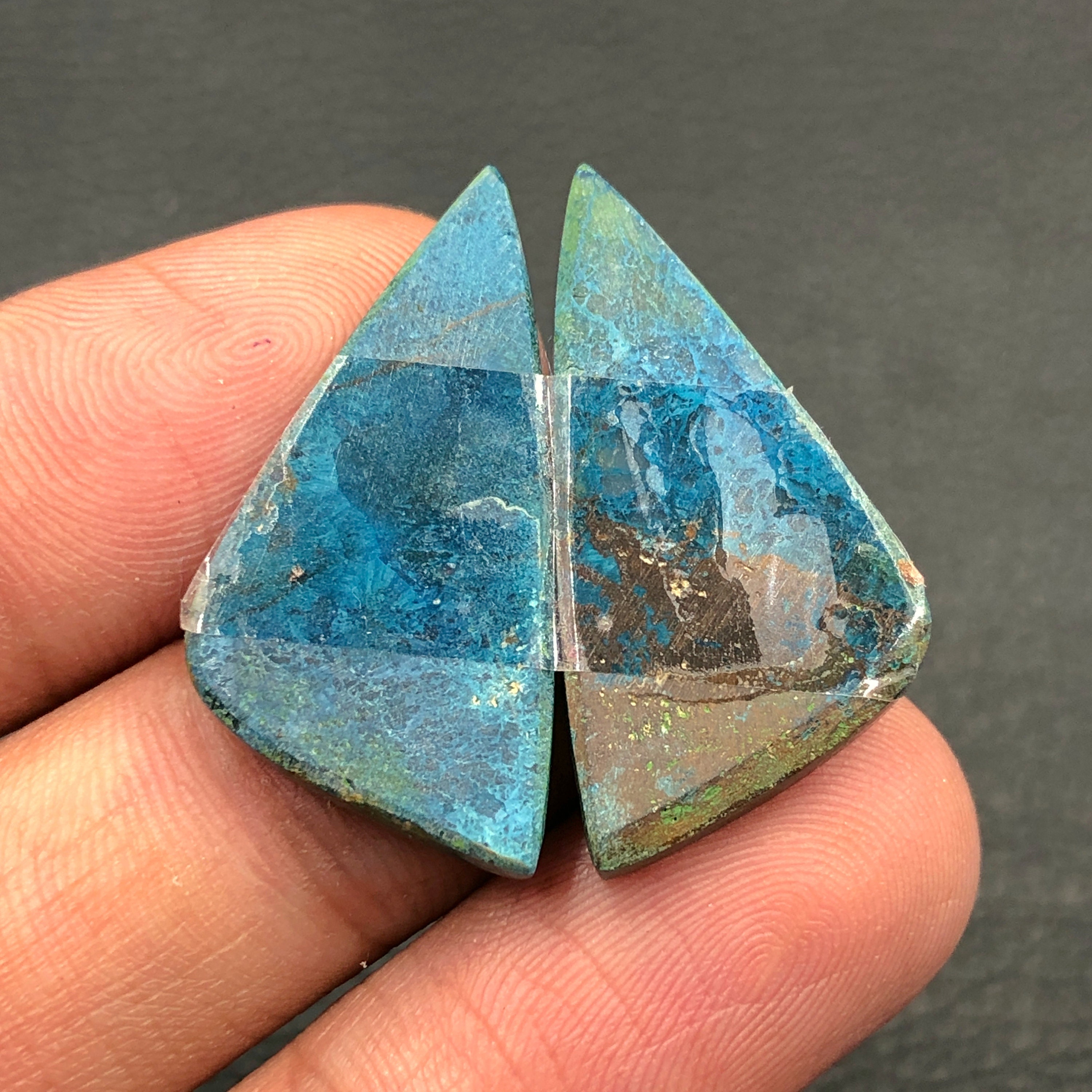 Shattuckite Cabochon Pairfreeform Cabochon30x14x5 Mm Shattuckite Cabochon Pairfreeform Cabochon30x14x5 Mm