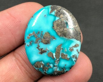 Cabochon Morenci Turquoise... Cabochon ovale... 27x22x3 mm... 18 Cts...A#M6223