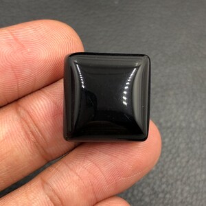 Black Onyx Cabochon...Cushion Cabochon...19x19x8 mm...24 Cts...A#N155