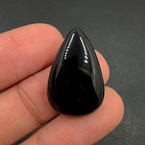 Black Onyx Cabochon...Pear Cabochon...26x17x7 mm...22 Cts...A#N5928