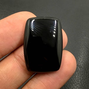 Black Onyx Cabochon...Cushion Cabochon...27x19x6 mm...26 Cts...A#L3672