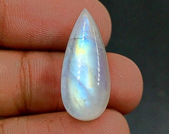White Rainbow Moonstone Cabochon...Pear Cabochon...24x10x7 mm...14 Cts...A#K7446