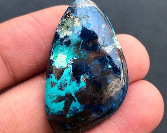 Natural Azurite Shattuckite Cabochon...Freeform Cabochon...35x21x6 mm...39 Cts...A#G9802
