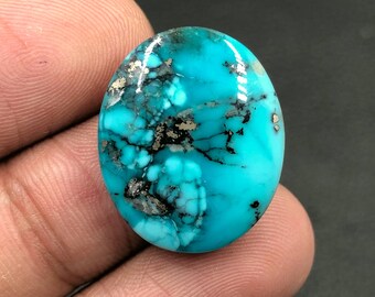 Morenci Turquoise Cabochon... Oval Cabochon... 22x18x5 mm... 17 Cts...A#M6228