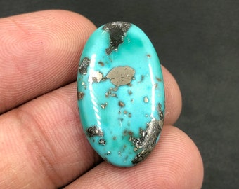 Morenci Turquoise Cabochon... Oval Cabochon... 25x14x3 mm... 19 Cts...A#M6229