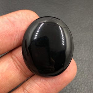 Black Onyx Cabochon...Oval Cabochon...28x24x7 mm...36 Cts...A#N141
