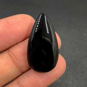 Black Onyx Cabochon...Pear Cabochon...31x17x6 mm...24 Cts...A#N5921