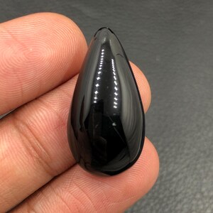 Black Onyx Cabochon...Pear Cabochon...29x16x8 mm...24 Cts...A#N152