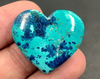 Shattuckite Cabochon... Heart Cabochon...25x29x6 mm...38 Cts...A#J6521