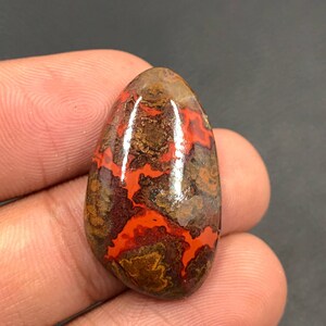 Cabochon d’Agate de couture marocaine... Cabochon de forme libre... 27x16x6mm... 21Cts... #i7408