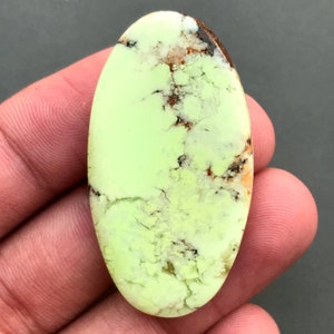Cabujón de crisoprasa de limón... Cabujón ovalado... 43x23x5mm46Cts...#G8190