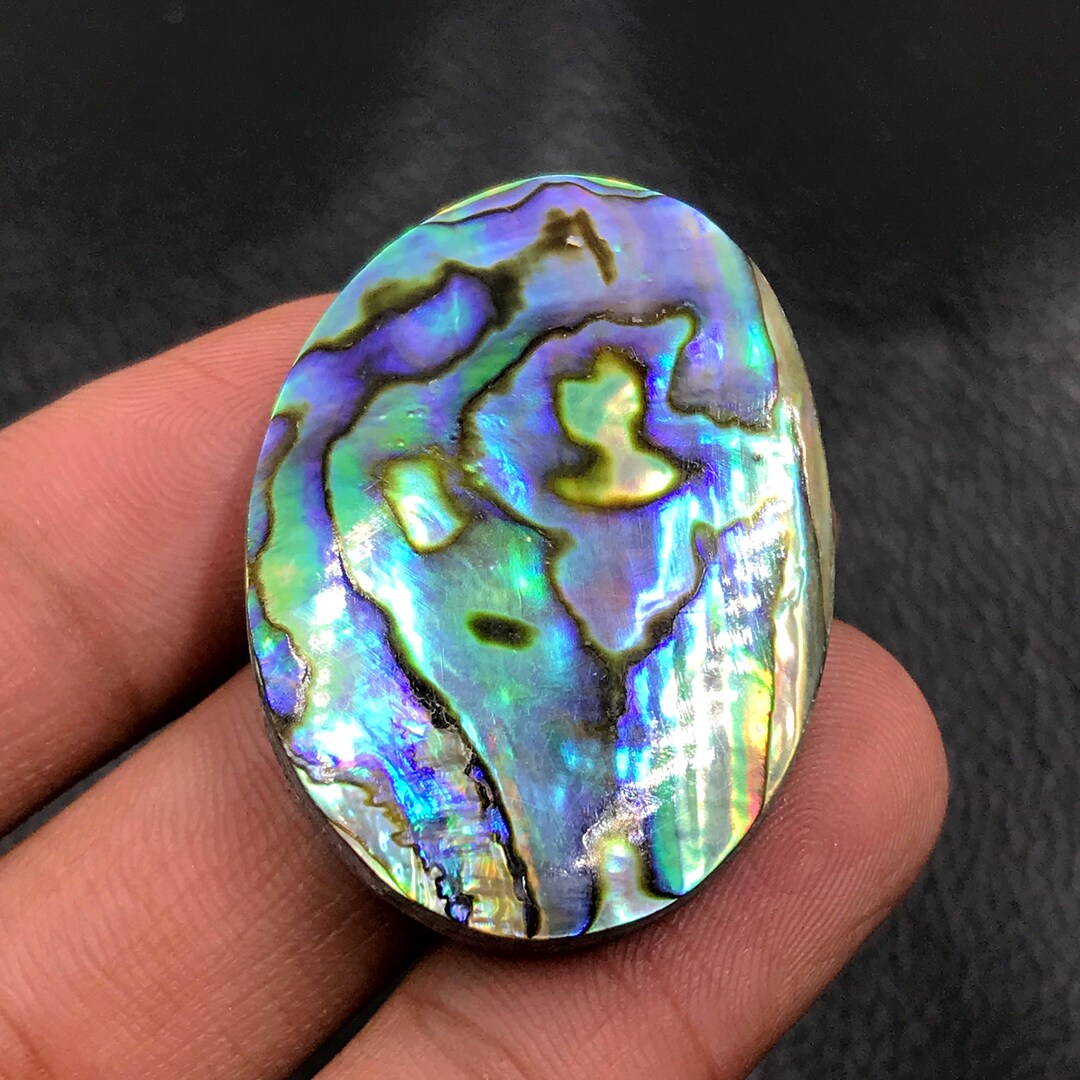 Abalone Shell Cabochon...oval Cabochon...38x27x7 Mm...55 Cts...a#l9919 ...
