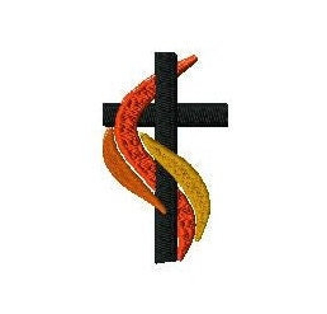 Christian Cross With Fire Machine Embroidery Design - Etsy