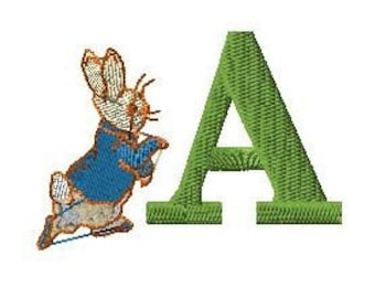 Peter Rabbit Running Font - Lettres Enfants / Conception de broderie pour bébé
