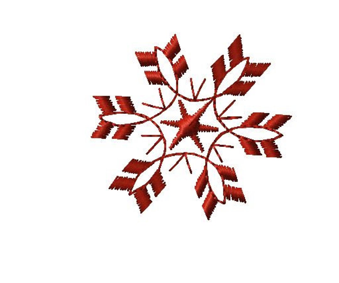 Snowflake Machine Embroidery Design Comes in 3 Sizes and 11 Stitch File
