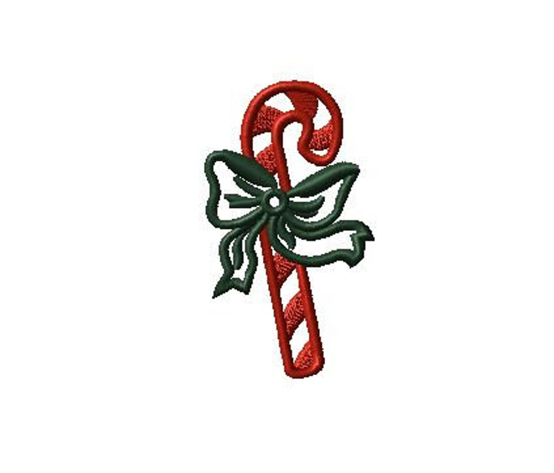 Candy Cane Machine Embroidery Christmas Design Comes in 3 Etsy