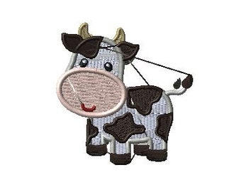 Farm Cow Machine Embroidery Design baby kids towel spitcloth designs