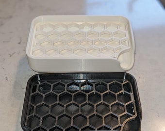 Bathroom SOAP HOLDER Available In Different Colors - Soap DISH With A Hexagonal Drainage