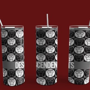 The Descendents Tumbler Milo Circles 20 Oz Skinny with lid, straw, and cleaning brush