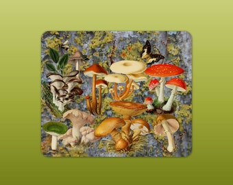 Mushrooms/Nature Collage Neoprene Mouse Pad