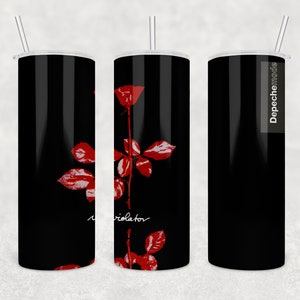 Depeche Mode Violator Sublimation Tumbler 20 Oz Skinny with Lid, Straw, and Cleaning Brush