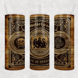 Motorhead Ace Of Spades Born To Lose Live To Win Tumbler 20 Oz Skinny with Lid, Straw, and Cleaning Brush