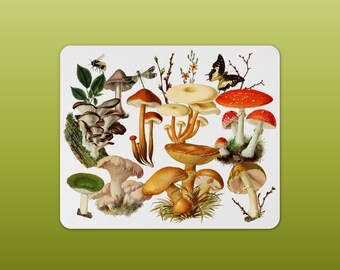 Mushrooms/Nature Collage Neoprene Mouse Pad
