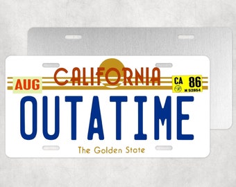 Back To The Future OUTATIME License Plate Collectible Movie Prop