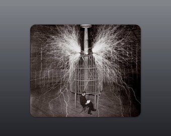 Nikola Tesla Mousepad: High Density Neoprene, Sublimation Print