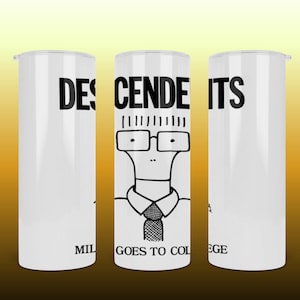 The Descendents Tumbler Milo Goes To College 20 Oz Skinny Sublimation with Lid, Straw, and Cleaning Brush