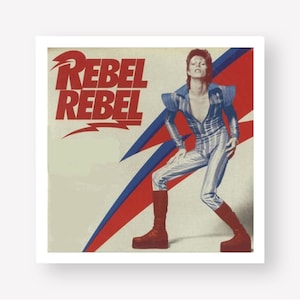 David Bowie Rebel Rebel Canvas Panel Art Print with Display Stand
