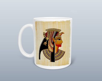 Queen Nefertari Ceramic Mug: Egyptian Art, Durable Design